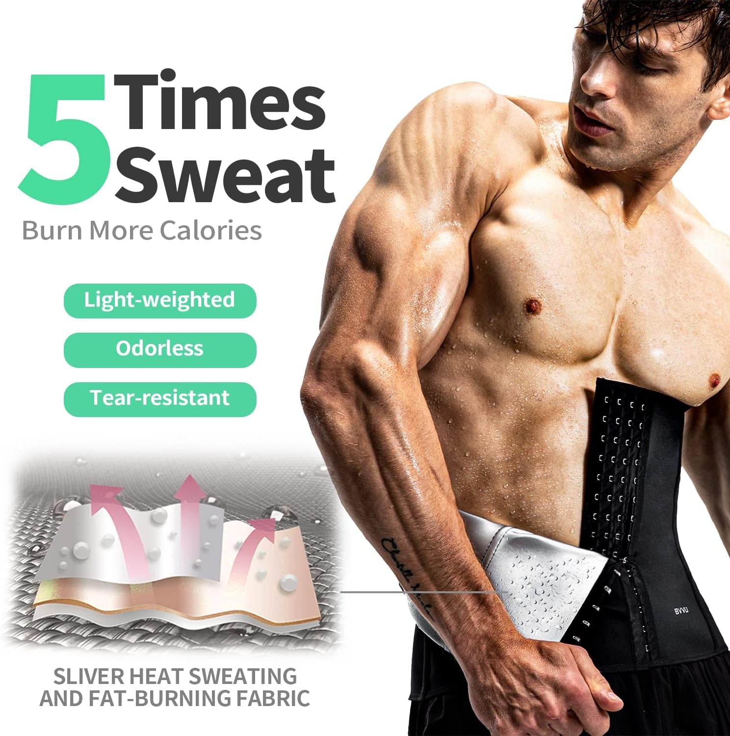 Waist Trainer Trimmer for Men,Mens Waist Trainer Tummy Control Sweat Wrap